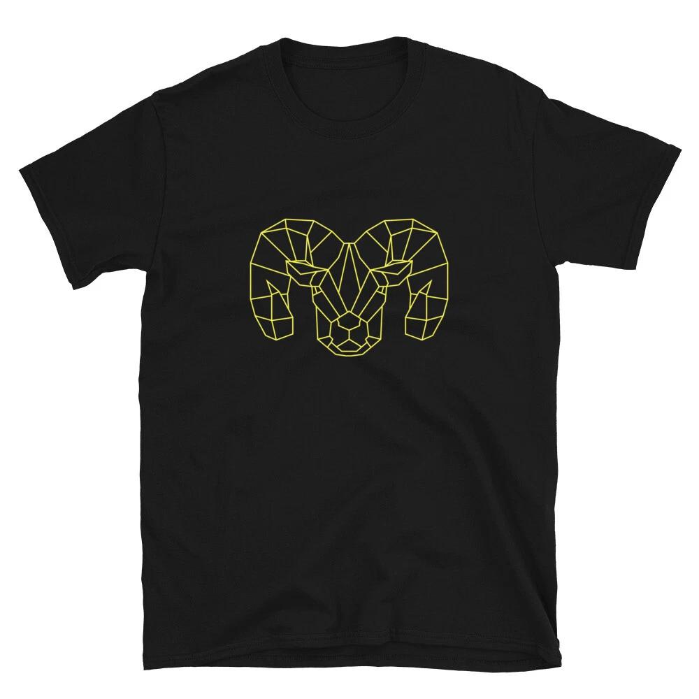 RAM Sheep Yellow Animal Outline Classic Fit T- Shirt