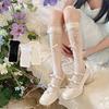 Ballet-style Lace Calf Socks for Women Spring and Summer, Thin Lace Bow Lolita White Pile Socks