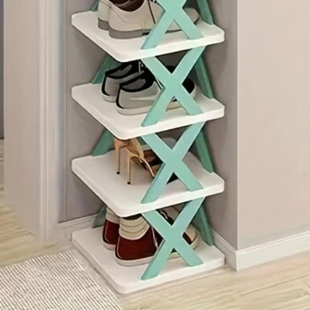 Multi-layer 9 Layer Plastic Foldable Detachable Shoe Rack Storage Organizer Saves Family Space Suitable For Corridor