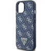 Guess Чехол с металлическим логотипом 4G Triangle для iPhone 15 Plus / 14 Plus - синий