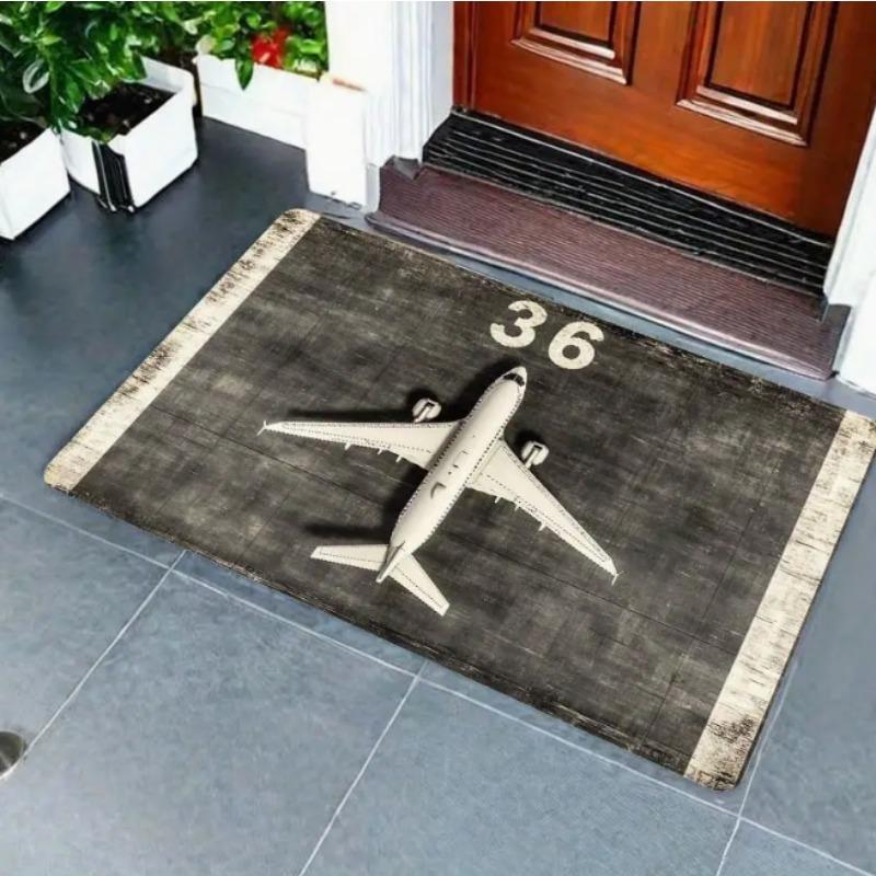 Многофункциональный ковер на тему самолетов, стирающийся в машине, подходит для прихожей, спальни, гостиной, ретро-декор для дома, коврики