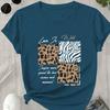 Women Summer T Shirt Retro Fashion Short Sleeve Tees Casual Leopard Print Printed  Tops