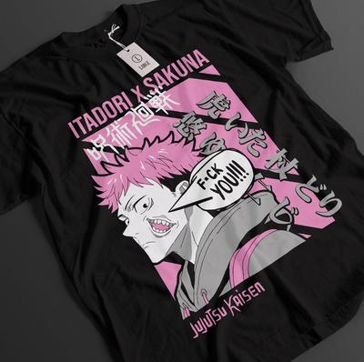 Рубашка Jujutsu Kaisen Itadori Yuji футболка Sukuna Gojo Top JJK Аниме Футболка унисекс
