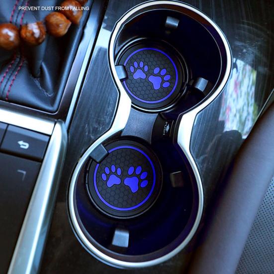 Автомобильная круглая бутылка для воды, силиконовая подставка для чашек с принтом собачьей лапы, противоскользящий устойчивый к слуху силиконовый коврик для чашки, аксессуары для салона автомобиля