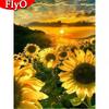 Алмазная картина «Подсолнух», полный квадратный круглый набор со стразами, алмазная вышивка, цветок, вышивка крестиком, украшение для дома