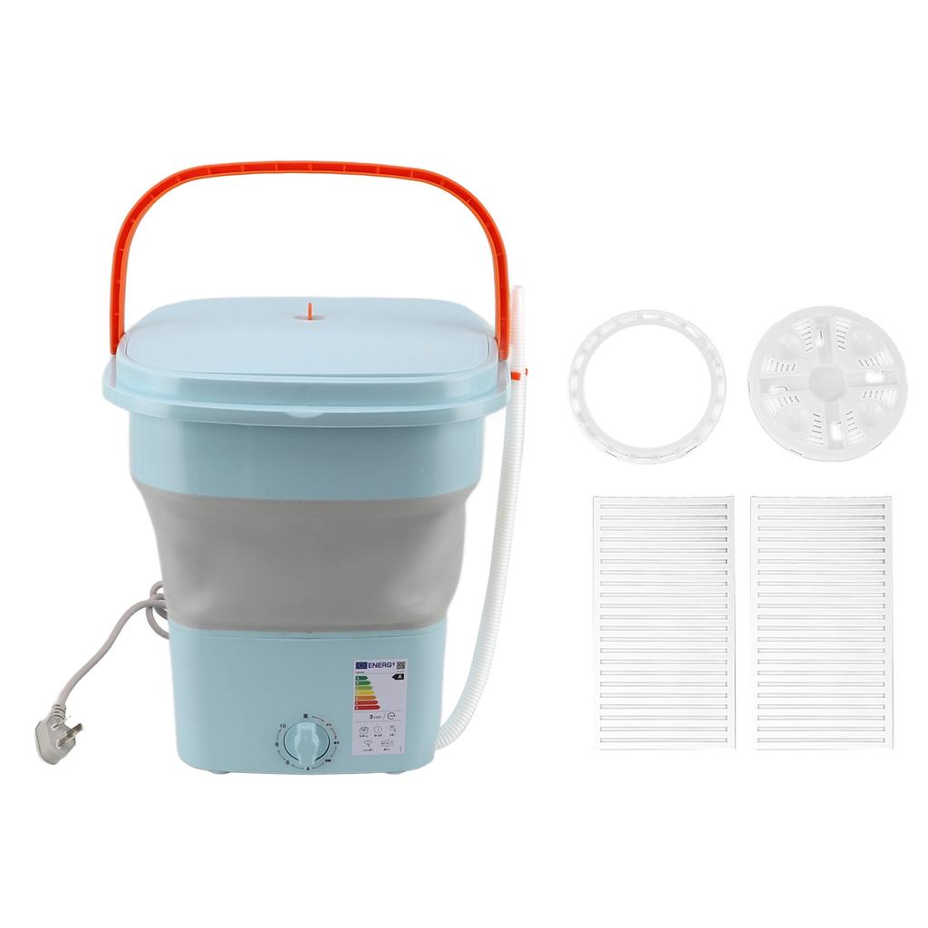 16L Portable Washing Machine with Soft Spin Function Drain Pipe 65W Fully Automatic Portable Washer