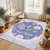 Oceanic Serenity Theme Soft Crystal Velvet Rug Custom Name & Text Print Non Slip Floor Rug for Bedroom Living Room