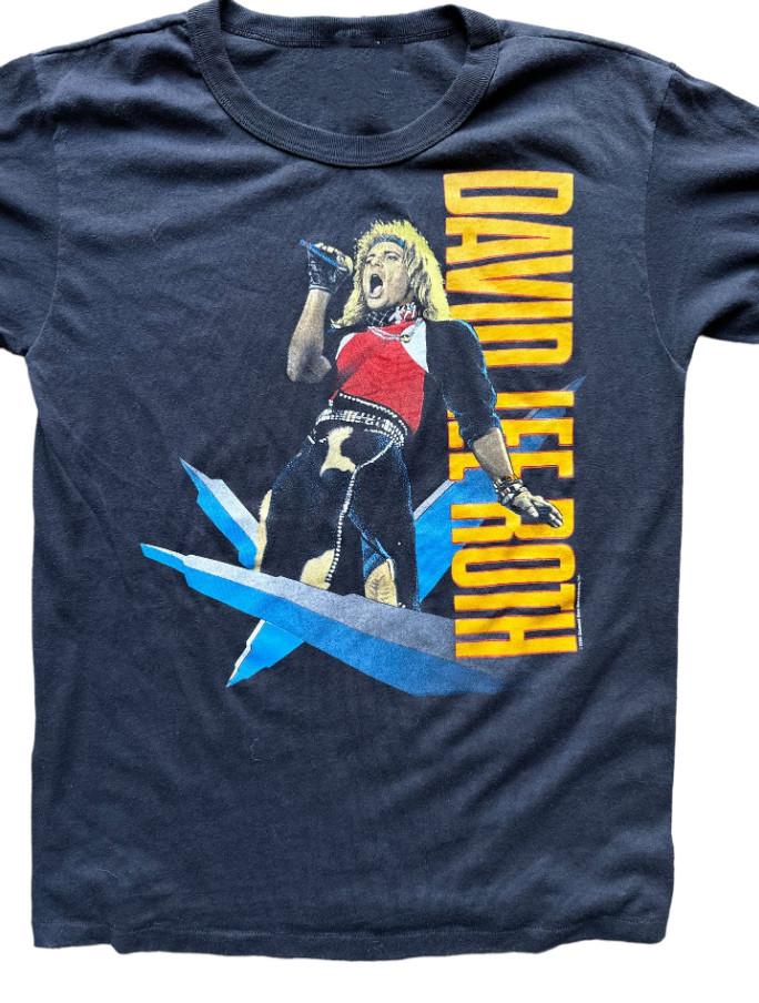 Vintage DAVID LEE ROTH Singer t-shirt Cotton Black Unisex full size CH134