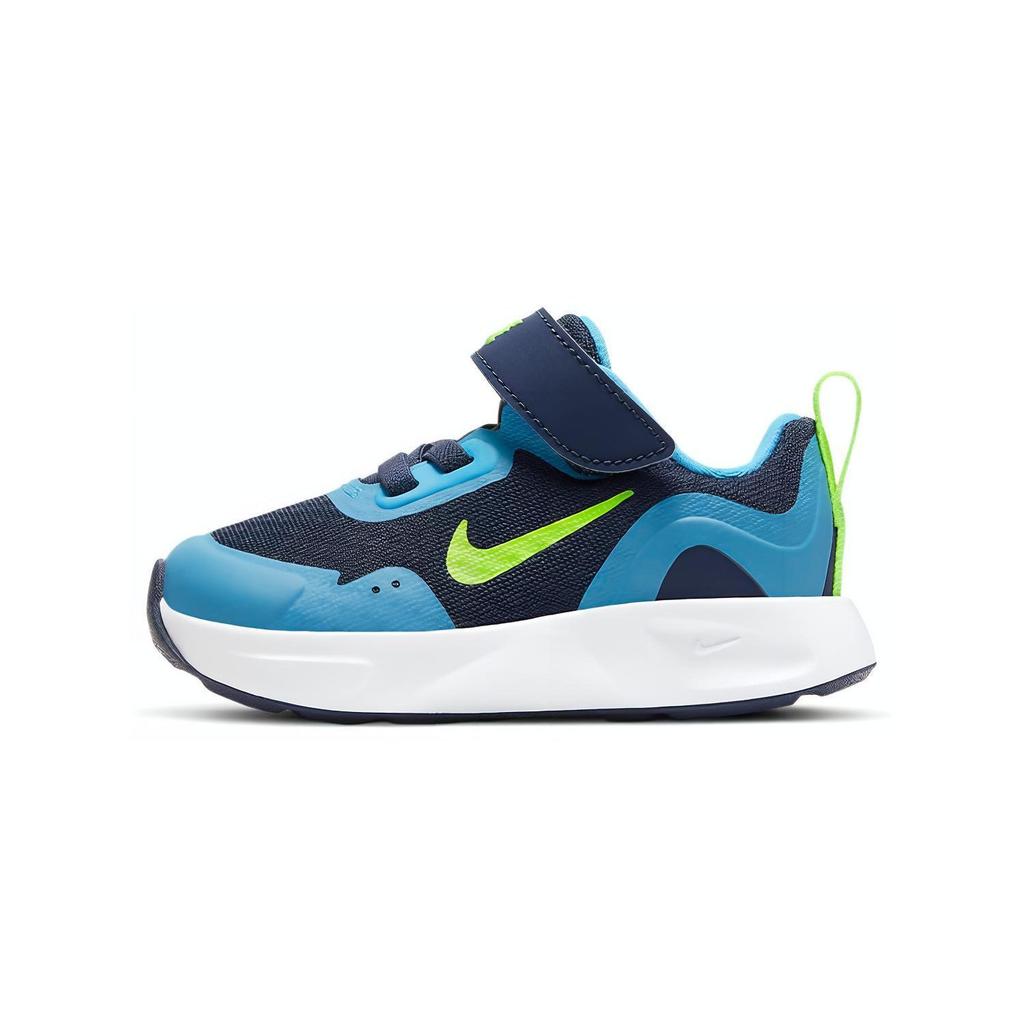 Nike Удобные на весь день, нескользящая подошва, амортизация, износостойкие, низкие, детские туфли для малышей, сине-зеленые, для младенцев и малышей CJ3818-400