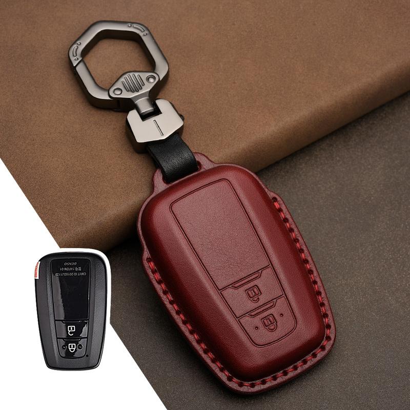 Кожаный чехол-брелок для ключей для Toyota Camry Corolla FJ Land Cruiser RAV4 Prius Sienna Prado CHR Avalon GT86 Защитный брелок