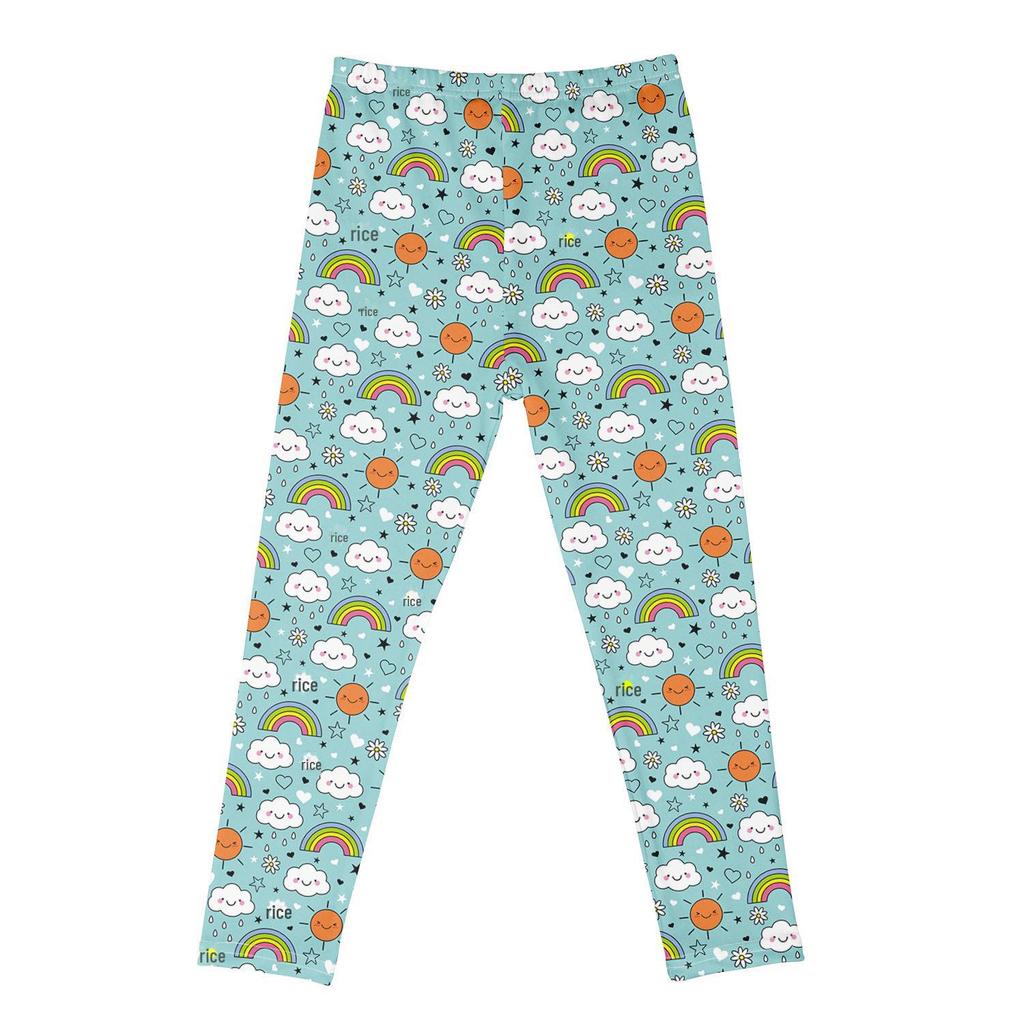 Girls' Cute Cartoon Print Sports Leggings - Stretchy and Stylish Tights