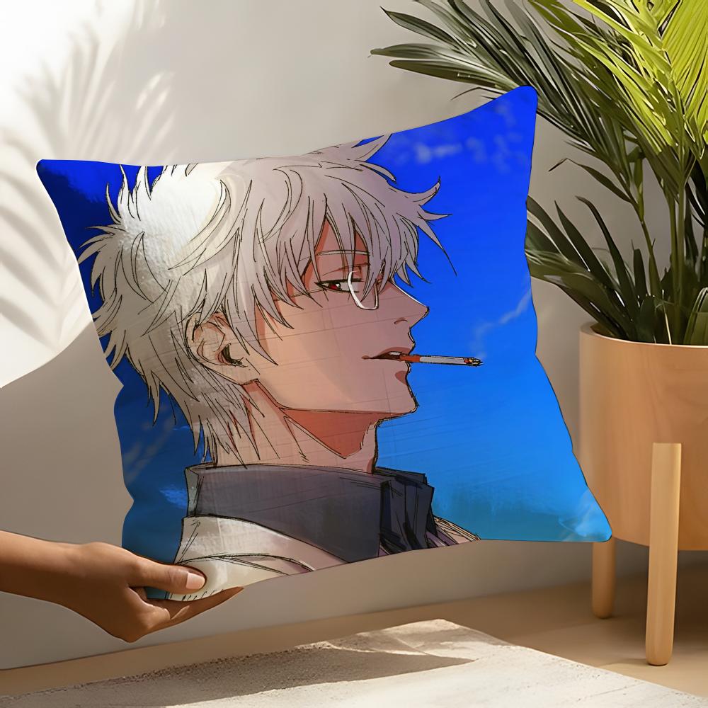 Gintama Pillow Case Linen Cushion Covers For Decorative Sofa Home Pillows Case Car Chair Pillows Cases