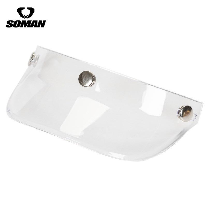 Retro Motorcycle Helmet with Three-Button Sunshade Brim - Half Helmet Design