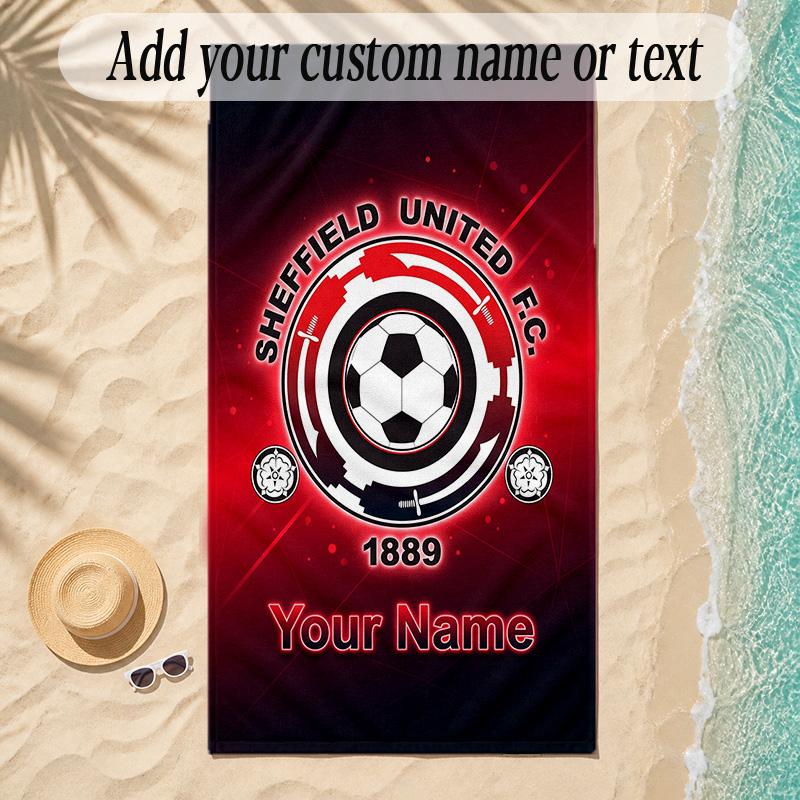 Beach TowelSheffield United FC Custom Name Text Personalized Soft Towel for Beach Pool Indoor Home Decor Gift
