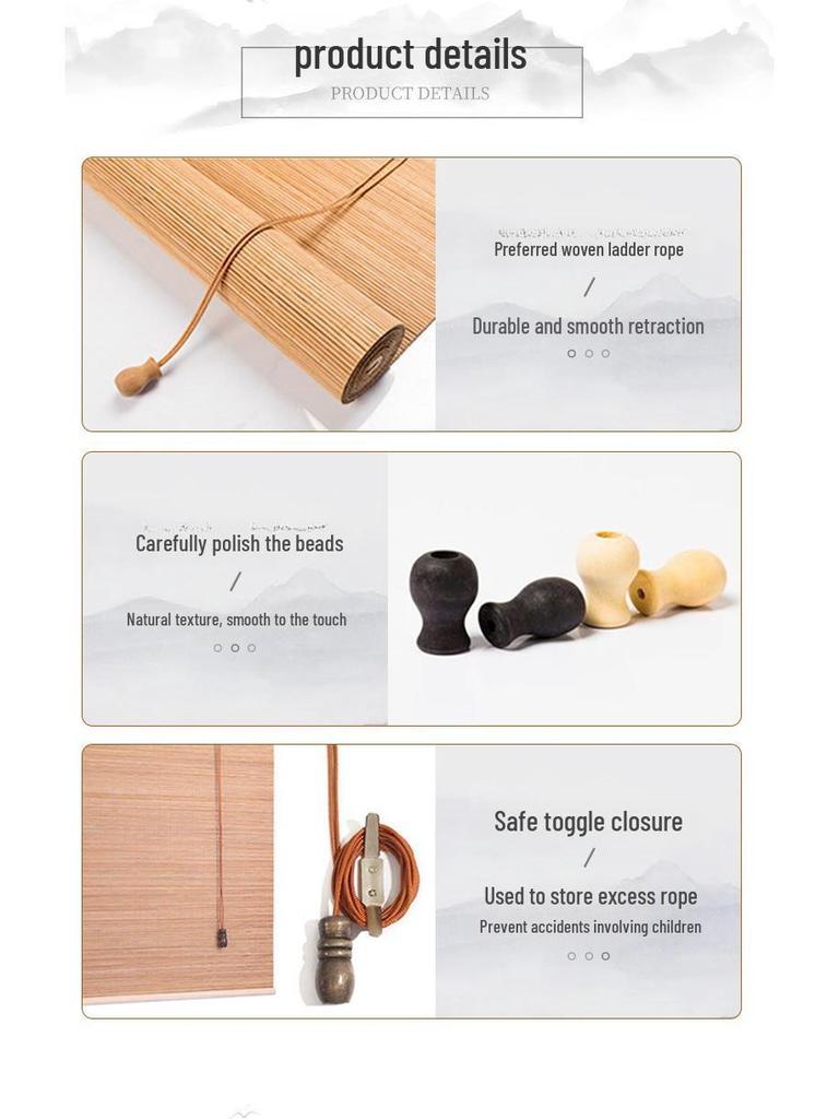 Уличные бамбуковые водонепроницаемые рулонные шторы для защиты от солнца и перегородок