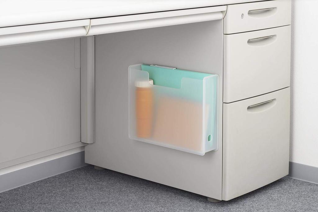 Sanka Soffice Strong Magnetic Floating File Box, Slim, Clear, 4kg Weight Capacity, Securely Mounts To Desks, Whiteboards, Refrigerators, Washing