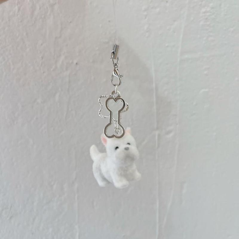 Мультяшный флокированный брелок-подвеска в виде собаки-копилки для женщин, девочек, милая подвеска для сумки, кавайная цепочка для мобильного телефона, подарки