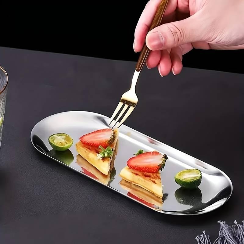 Обеденная тарелка из нержавеющей стали с золотом, десертная тарелка, поднос для орехов и фруктов, кухонная тарелка для закусок, кухонная тарелка для стейков в стиле вестерн, поднос для блюд