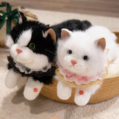 Мягкие игрушки-кошки с озвучкой, пушистая модель имитации котенка, милая реалистичная кукла-кошка для детей