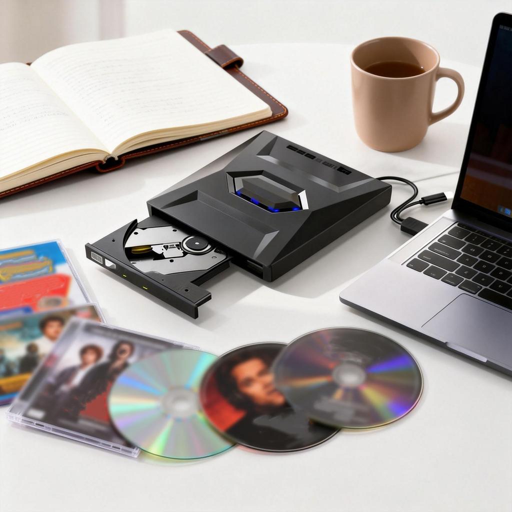 Внешний DVD-привод для ноутбука, USB 3.0 CD DVD Записывающее устройство Читающее устройство, Портативный оптический привод для