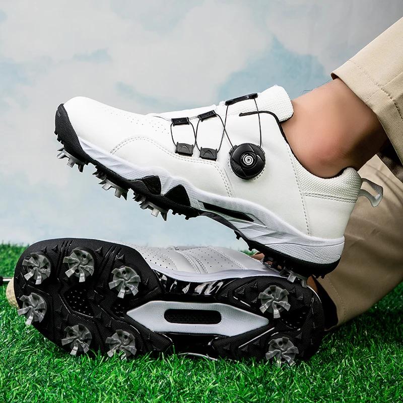 Men Golf Shoes Professional Spikes Golf Sneakers Outdoor Walking Sneakers Comfortable Athletic Footwears