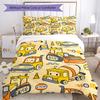 3pcs excavator Bedding Set Duvet Cover Closure Includes 1 Duvet Cover & 2 Pillowcases, Soft and Comfortable for All Seasons.