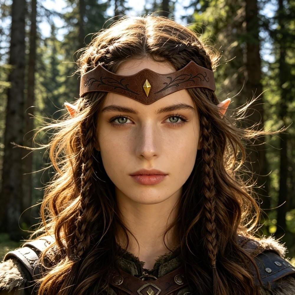 Vine Pattern PU Leather Headband Vintage Viking Headpiece Halloween Party