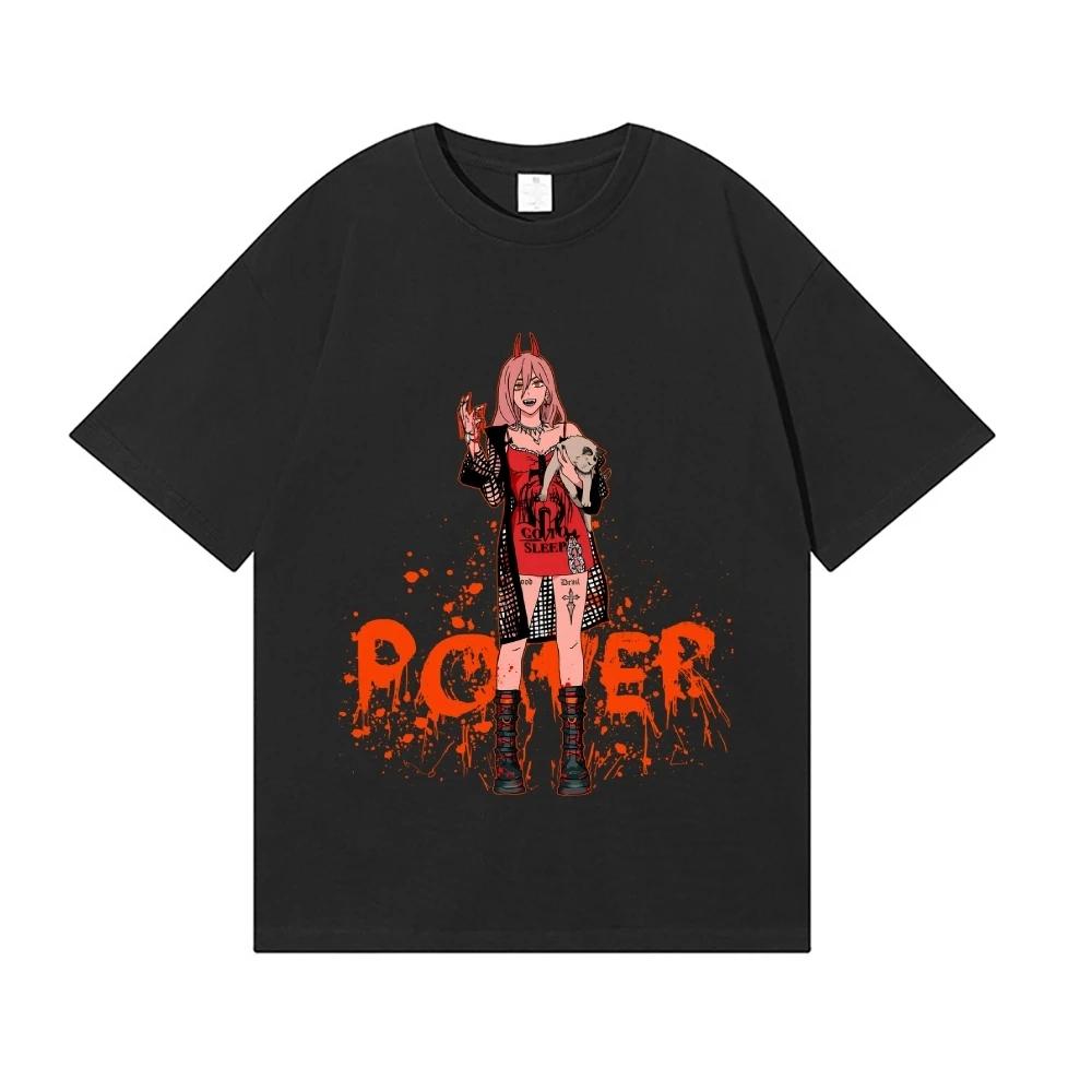 2026 New Chainsaw Man Power Japanese Style Classic Tee High-quality Streetwear T-shirts Suitable for Both Men Women Summer
