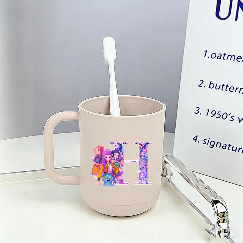Kpop Demon Hunters Mouthwash Cup Kawaii Portable Toothbrush Cups Home Couple Family Thickened Juice Water Mug Birthday Gift