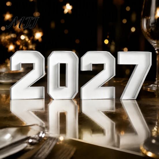 Центральный элемент для стола с десертами 4 шт. 2026 Заполняемая коробка-цифра для закусок, Картонный поднос-коробка для подачи еды на выпускной, Новый год, День рождения,
