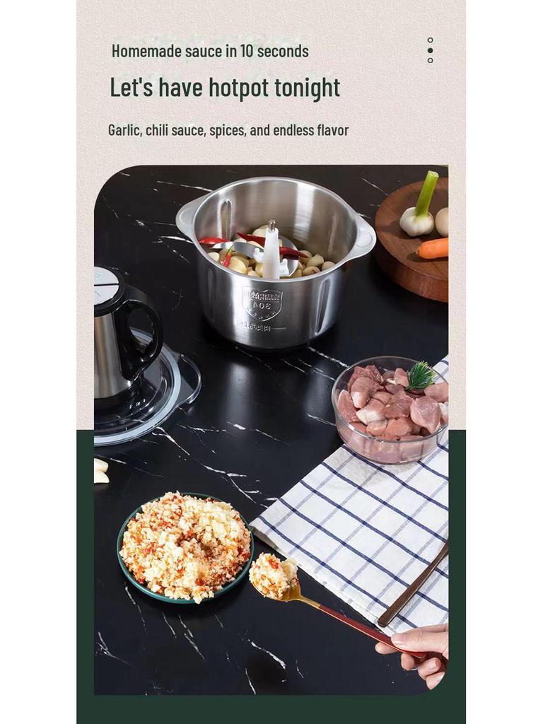 Электрическая мясорубка из нержавеющей стали и многофункциональный кухонный измельчитель