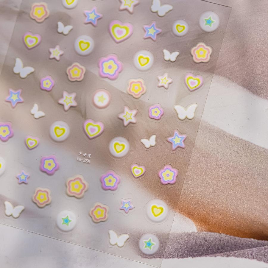 Тонкие прочные наклейки в виде звездочек и бабочек для ногтей, самодельные наклейки для креативного декора