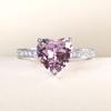 Heart Shaped Women Rings Silver Color Brilliant White Pink Zircon Stone Stylish Accessories For Party Fashion Jewelry