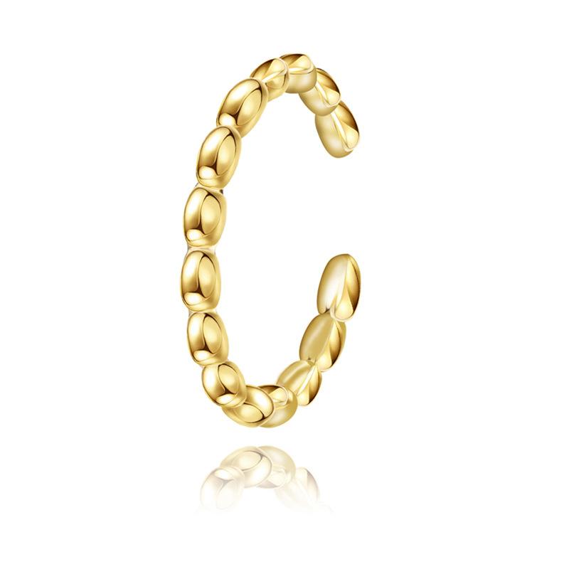 Кольцо с регулируемым отверстием из титановой стали, покрытое настоящим золотом, не выцветает, модное, универсальное, легкое, роскошное кольцо из нержавеющей стали