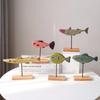 Colorful Mediterranean Wooden Fish Ornaments for Living Room or Children's Desk