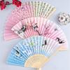 Винтажный шелковый складной веер, китайские бамбуковые веера, подарки для рукоделия, реквизит для женского танца, украшение для дома