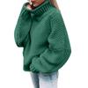 Women's Casual Oversize Chunky Knit Pullove Long Sleeve Elegant High-Neck  Vintage Chunky  Winter Pullove Sweater