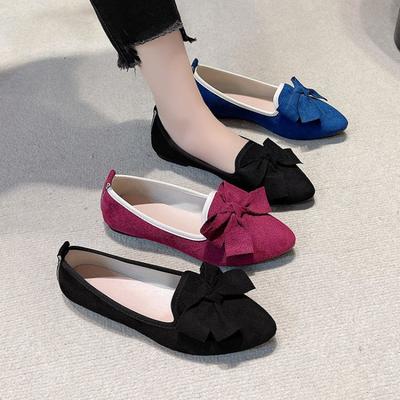 Повседневная женская обувь большого размера на весну, модная с бантом, для улицы, универсальная, повседневная обувь Doudou