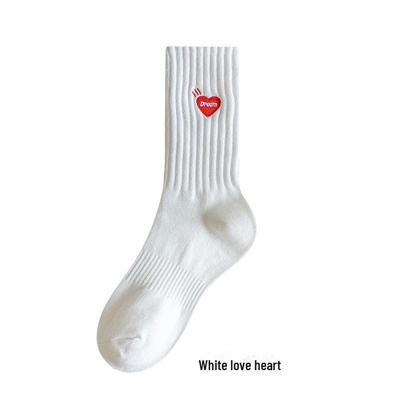 Мужские утолщенные баскетбольные носки средней длины с вышивкой — чистый хлопок для весны, осени и зимы