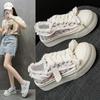 Xiaoxiangfeng Board Shoes Women's 2024 Autumn High-value Round Head Little White Shoes Ins Style Fashionable Versatile Platform Canvas Shoes