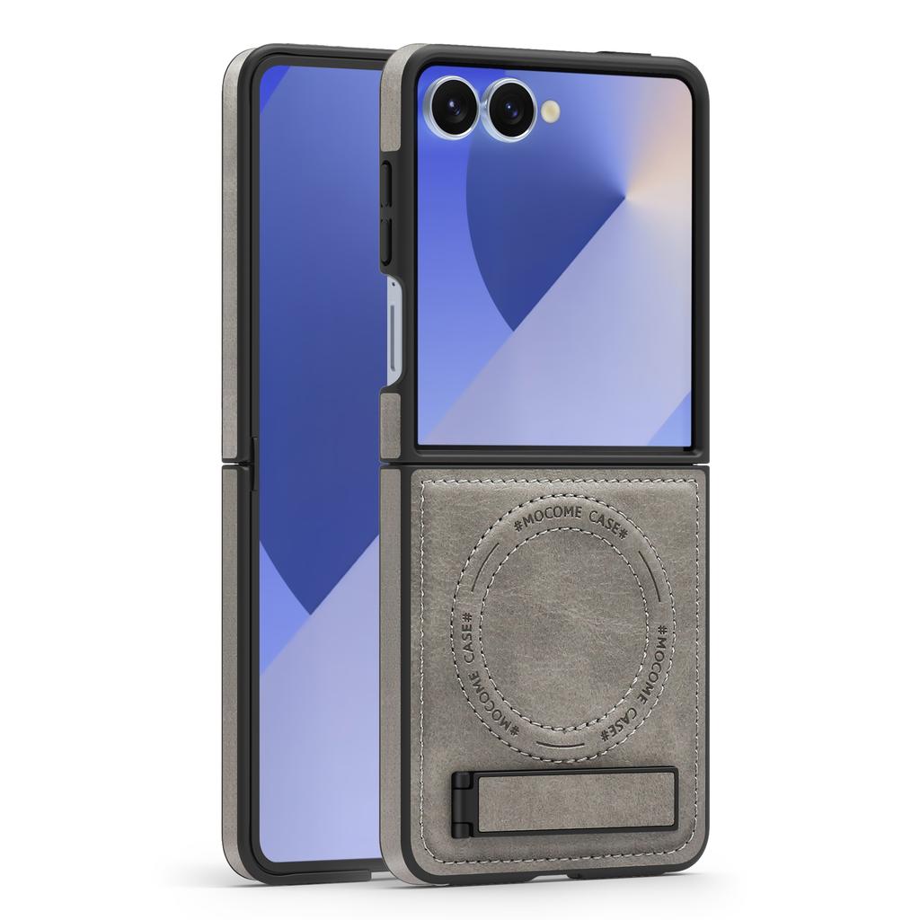 Для Samsung Galaxy Z Flip 7 5 6 4 3 FE Кожаный чехол для телефона Беспроводная зарядка Чехол-держатель для телефона Защитная крышка
