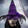New Products, Halloween, Baroque Witch Hat, Mesh, Simulated Flower Decoration, Accessories, Gothic, Queen Cosplay, Witch
