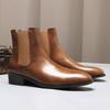 Fashion Italian Men's Leather Boots Fashion Chelsea Boots Brand Business Dress Boots for Men High-top Casual Boot Pointed Toe Ankle Boot