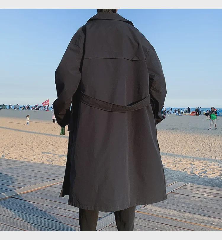 Мужская ветровка средней длины в корейском стиле, весна 2022 г., модное повседневное пальто выше колена для пар