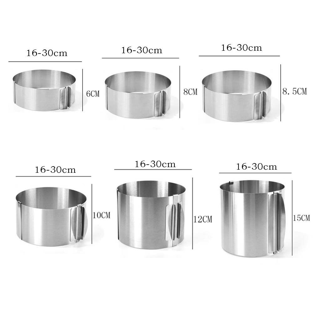 Выдвижная стойка для десертов, градуированное кольцо из нержавеющей стали, форма для мусса, кольцо для торта, резак для торта