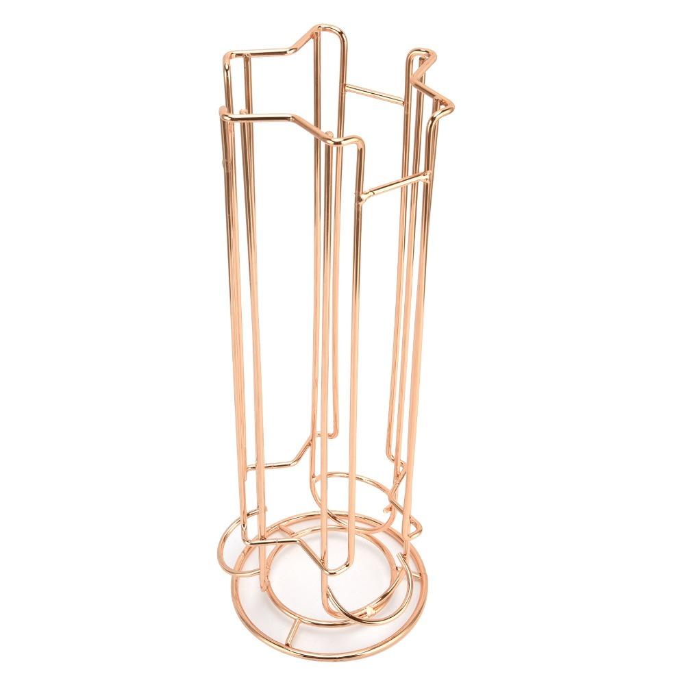 Gold Finish Coffee Capsule Holder Iron Wire Construction Coffee Capsule Stand Countertop Storage