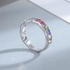Красочное кольцо с цирконием, серебряные кольца, простой стиль, ювелирные изделия на руку для женщин, кольцо с позолотой 18 карат