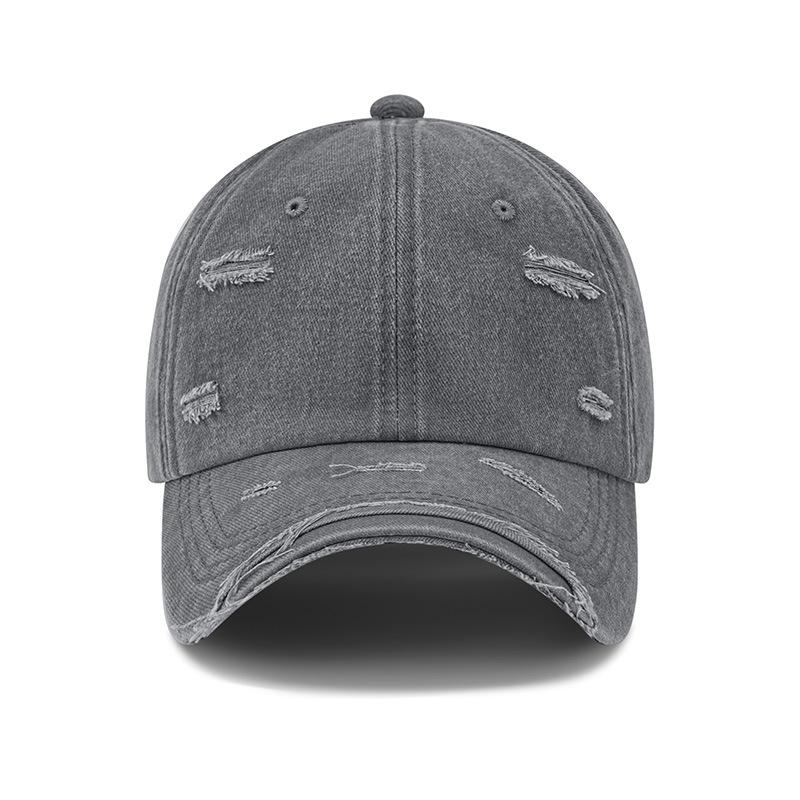 Hat tongue hole washed cotton hat logo retro old cap men's outdoor light board sunshade baseball cap
