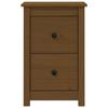 Table de chevet - Maison Exclusive - Bois de pin massif - 2 tiroirs - Marron miel 40x35x61,5 cm