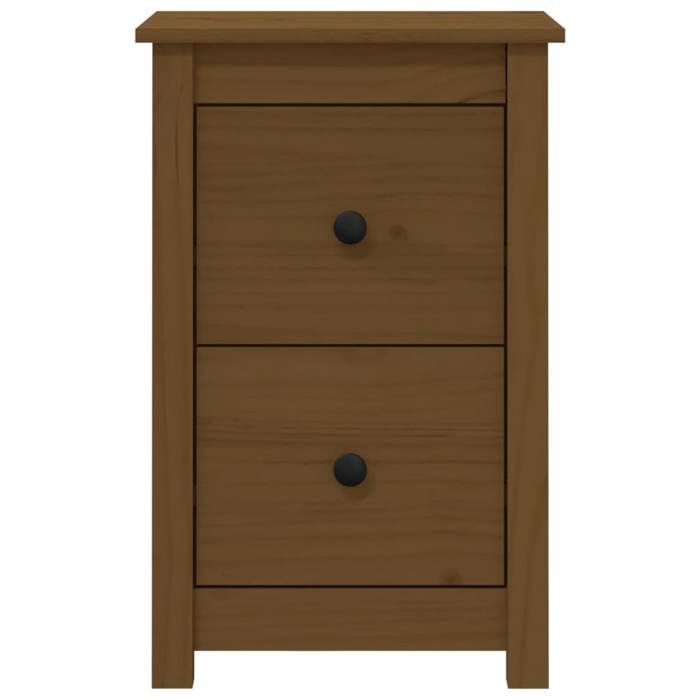 Table de chevet - Maison Exclusive - Bois de pin massif - 2 tiroirs - Marron miel 40x35x61,5 cm